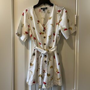 Women’s ModCloth fruity print shorts romper.